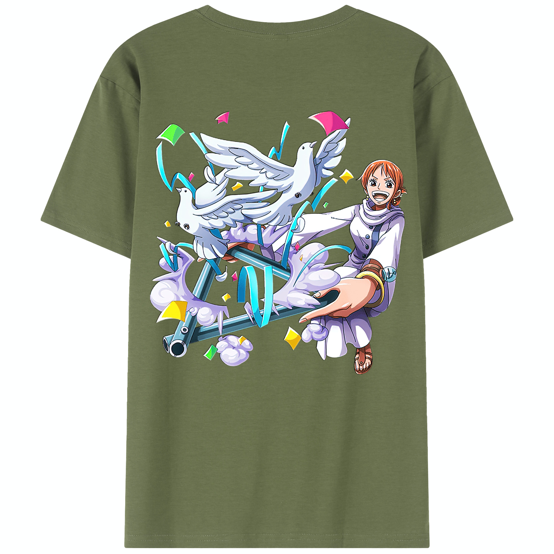 ワンピース ナミ ONE PIECE Nami 綿100％半袖Tシャツ（背面プリント）